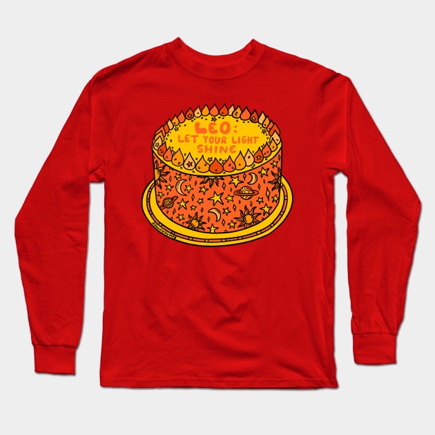 Leo Cake Long Sleeve T-Shirt by Doodle by Meg